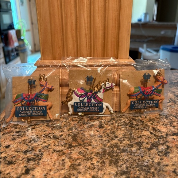Avon Carousel Magnet Collection Set of two reindeer one unicorn - Picture 2 of 7